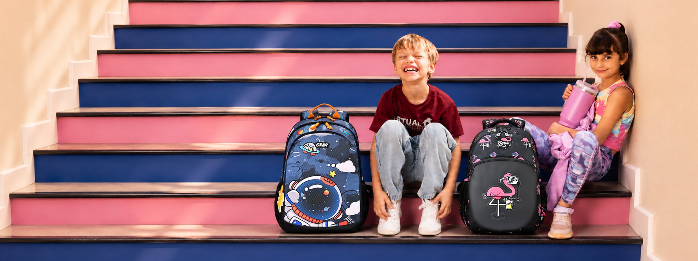 backpack and travel gear company TRIPPED Traveling Backpack- Foldable Collapsible Lightweight For Travel (Blue) 35 Liters and an ergonomic suspension system that shifts 80% of the load to your hips Land & Sea Logo Travel